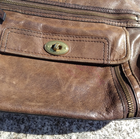 Fossil Brown Leather Crossbody - Picture 6 of 9